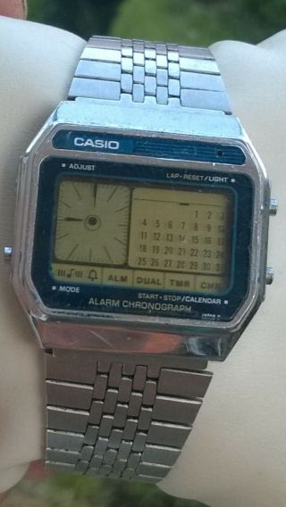 Casio Ax - 210 Mens Vintage Lcd Digital Calendar Melody Alarm Chrono Rare Watch