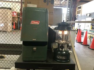 Vintage Coleman 290 Double Mantle Lantern With Metal Carrying Case