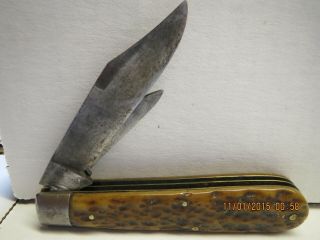 Vintage Wolfertz & Co.  Allentown Bone Handle Pocket Knife 2