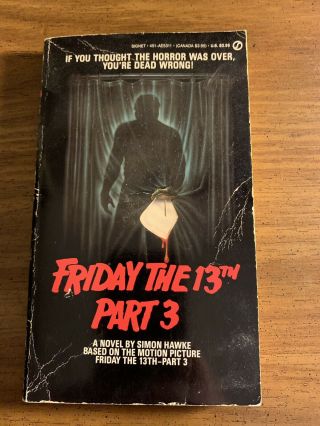 Friday The 13th Part 3 Jason Voorhees Horror Novel Simon Hawke Rare