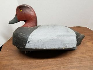 Vintage Solid Wood Redhead Drake Duck Decoy Paint 16 " Long X 8 " Wide