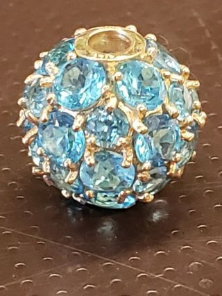 Vintage 14k Gold Necklace Pendant Aquamarine Stone C M O