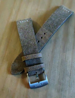 Authentic Oris Divers Sixty Five 65 Vintage Leather Strap with Buckle RRP £120 3