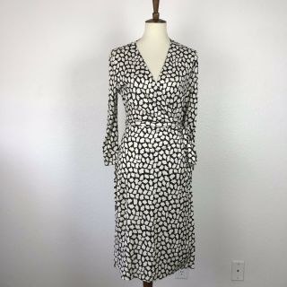 Diane Von Furstenberg Sz 12 Wrap Dress Vintage Julian Print Silk