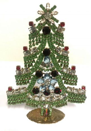Rhinestone Vintage Style Christmas - Tree - Stand Up Husar.  D S - 6