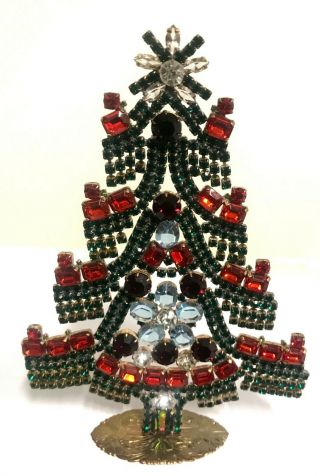Rhinestone Vintage Style Christmas - Tree - Stand Up Husar.  D S - 5
