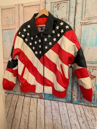 Vintage 1776 Usa Flag Jackets 80s 90s Red White Blue Stars Limited Edition Sz 3x