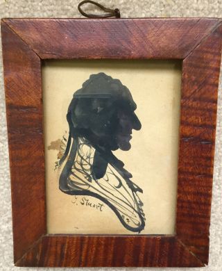 Vintage/antique Hand Inked Silhouette Signed J Stuart Of George Washington