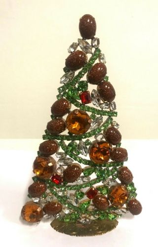 Rhinestone Vintage Style Christmas - Tree - Stand Up Husar.  D S - 2