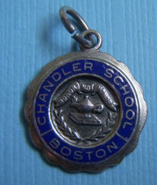 Vintage Enamel Chandler School Boston Massachusetts Ma Sterling Charm