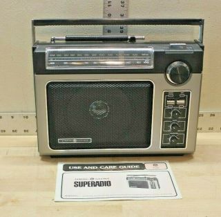 Vintage Ge Superadio Model 7 - 2880b Portable Am Fm Radio Long Range Fine Tune Afc