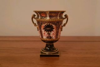 Very Rare Royal Crown Derby - Imari 1128 - " Twin Handled Pedestal Vase " - C.  1920