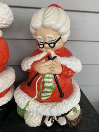 Vintage Atlantic Molds Ceramic Mr & Mrs Santa Claus 3