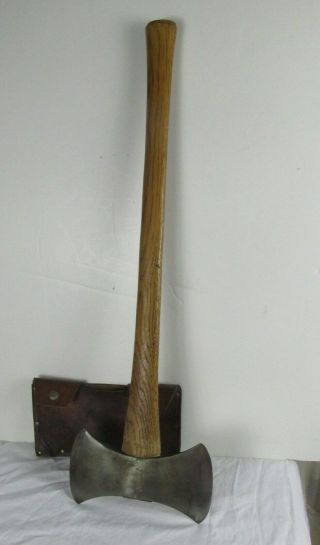 Vintage Norlund Double Bit Cruiser Axe With Handle And Sheath 8 - 1/2 "