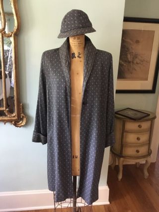 Rare 1940’s Or 1950’s Vintage Women’s Pattern Spring Rain Coat Matching Hat