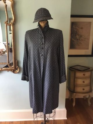 RARE 1940’s Or 1950’s Vintage Women’s Pattern Spring Rain Coat Matching Hat 3