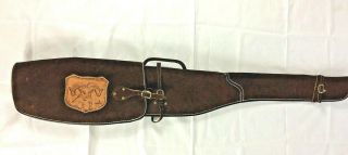 Vintage 1960s Suede Leather Rifle/shotgun Scabbard Case Lined Bighorn Sheep