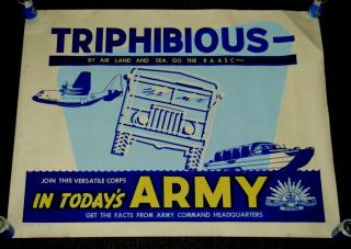C1960 Vintage Australian Army Military Recruitment Poster 