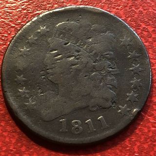 1811 Classic Head Half Cent 1/2 Cent Better Grade Rare Key Date 13597
