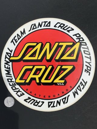 Santa Cruz Team Experimental Prototype Skateboard Sticker Vintage Nos