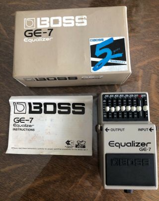 Roland Boss Ge - 7 Graphic Equalizer Pedal Vintage 1988 With Box.