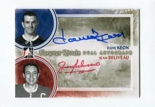 2012 - 13 Itg Forever Rivals Dual Autographs Dave Keon & Jean Beliveau Rare