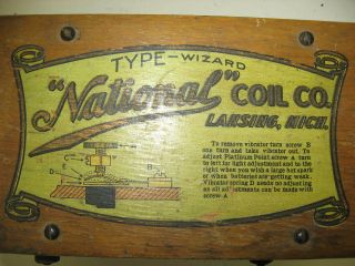 Vintage National Coil Co HOT Buzz Box Hit Miss Model T Gas Engine Early 7