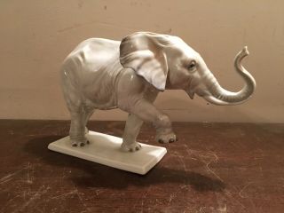 Vintage German Porcelain Rosenthal Elephant Sculpture Statue
