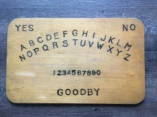 Ouija Board,  Wooden,  Possibly Handpainted,  Vintage Supernatural Collectible