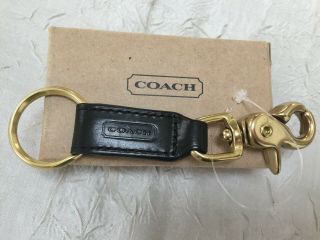 NWT Coach Vintage RARE leather Trigger Snap Valet Key Fob black 7212 2