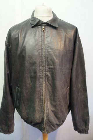 Vintage Distressed Polo By Ralph Lauren Leather Jacket Size Xl