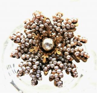 Vintage Miriam Haskell Fresh Water Pearls Abound,  Faux Pearl Brooch 2