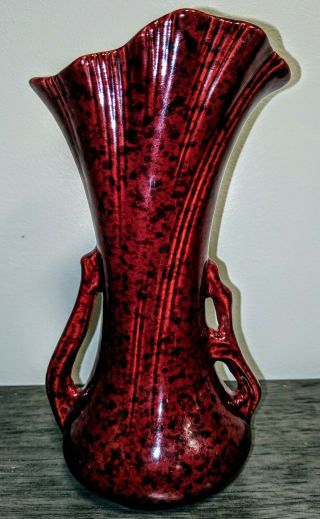 Vintage Roseville Pottery - Red Vase 9 " 582 - 9 -