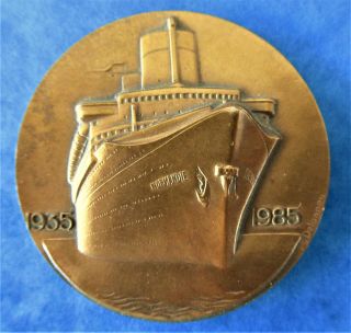 France - 1935 - 1985 - Ss Normandie - Oceanliner - Bronze By Delannoy - Extremely Rare