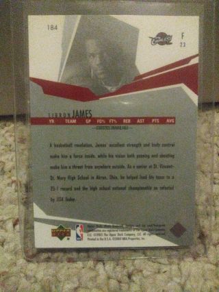 2003/04 Upper Deck Black Diamond LeBron James 184 Rookie Rare 5