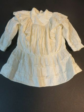 Antique Dress Girl Child Edwardian Cream Color Lace Victorian,