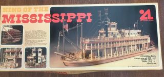 Vintage Artesania Wooden Model Ship King Of The Mississippi Steamboat 1:80 Nos