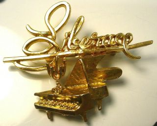Vintage Liberace Piano Brooch Pin