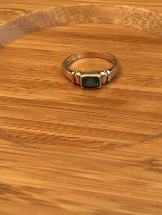 Solid 9ct Gold Vintage Emerald And Diamond Ring