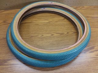 VERY RARE 80s Haro Master Blue Freestyle Tires 20x1.  75 Old School BMX Sport FST 12