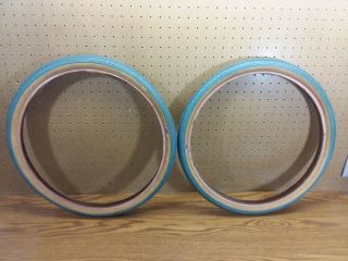 VERY RARE 80s Haro Master Blue Freestyle Tires 20x1.  75 Old School BMX Sport FST 4