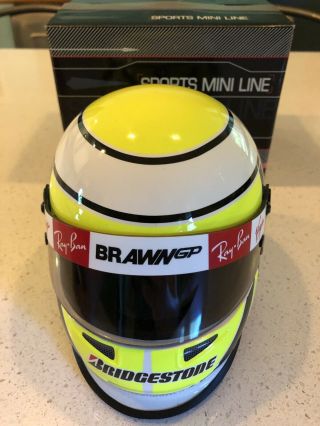Jenson Button Brawn Mercedes 2009 F1 Formula One Mini 1/2 Helmet Rare Visor 7