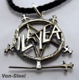 Vintage Necklace Slayer Sterling Silver Pendant Rare - Hell Awaits
