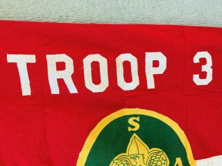 Vintage 1940 ' s BSA Boy Scouts Of America Troop 3 Flag By Defiance 3 ft x 5 ft 3