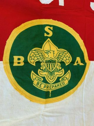 Vintage 1940 ' s BSA Boy Scouts Of America Troop 3 Flag By Defiance 3 ft x 5 ft 4