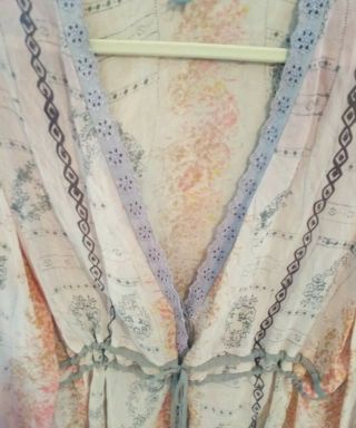 EUC Vintage Johnny Was for J.  Jill Rayon Blouse Duster Abstract Multi Ombre MED M 4
