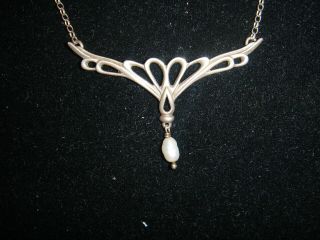 Vintage Ola Gorie Omg 925 Sterling Silver Necklace With Seed Pearl
