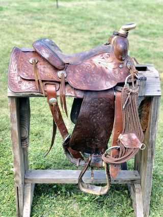 Vintage Longhorn Dallas 14” Western Saddle As - Is