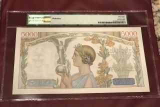 FRANCE FRENCH 5000 FRANCS 1941 PMG 58 AUNC PIck 97c SIGNED FAVRE GILLY RARE 2