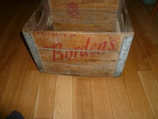 Vintage Borden’s Milk Dairy Wooden Crate Box 1950 